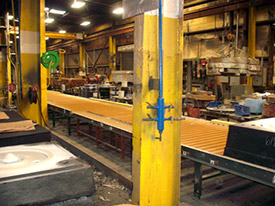 Color-coded lines in the GIW Thomson plant.